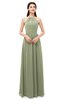 ColsBM Irene Moss Green Bridesmaid Dresses Sleeveless Halter Criss-cross Straps Sexy A-line Sash