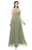 ColsBM Irene Moss Green Bridesmaid Dresses Sleeveless Halter Criss-cross Straps Sexy A-line Sash