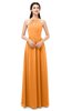 ColsBM Irene Orange Bridesmaid Dresses Sleeveless Halter Criss-cross Straps Sexy A-line Sash