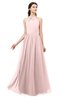 ColsBM Irene Pastel Pink Bridesmaid Dresses Sleeveless Halter Criss-cross Straps Sexy A-line Sash