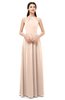 ColsBM Irene Peach Puree Bridesmaid Dresses Sleeveless Halter Criss-cross Straps Sexy A-line Sash