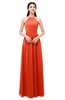 ColsBM Irene Persimmon Bridesmaid Dresses Sleeveless Halter Criss-cross Straps Sexy A-line Sash