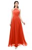 ColsBM Irene Persimmon Bridesmaid Dresses Sleeveless Halter Criss-cross Straps Sexy A-line Sash