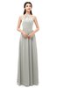 ColsBM Irene Platinum Bridesmaid Dresses Sleeveless Halter Criss-cross Straps Sexy A-line Sash