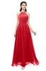 ColsBM Irene Red Bridesmaid Dresses Sleeveless Halter Criss-cross Straps Sexy A-line Sash