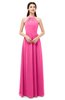 ColsBM Irene Rose Pink Bridesmaid Dresses Sleeveless Halter Criss-cross Straps Sexy A-line Sash