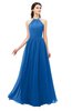 ColsBM Irene Royal Blue Bridesmaid Dresses Sleeveless Halter Criss-cross Straps Sexy A-line Sash