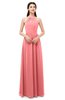 ColsBM Irene Shell Pink Bridesmaid Dresses Sleeveless Halter Criss-cross Straps Sexy A-line Sash