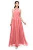 ColsBM Irene Shell Pink Bridesmaid Dresses Sleeveless Halter Criss-cross Straps Sexy A-line Sash