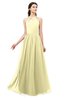 ColsBM Irene Soft Yellow Bridesmaid Dresses Sleeveless Halter Criss-cross Straps Sexy A-line Sash