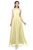 ColsBM Irene Soft Yellow Bridesmaid Dresses Sleeveless Halter Criss-cross Straps Sexy A-line Sash