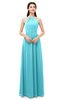ColsBM Irene Turquoise Bridesmaid Dresses Sleeveless Halter Criss-cross Straps Sexy A-line Sash