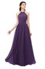 ColsBM Irene Violet Bridesmaid Dresses Sleeveless Halter Criss-cross Straps Sexy A-line Sash