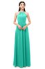 ColsBM Irene Viridian Green Bridesmaid Dresses Sleeveless Halter Criss-cross Straps Sexy A-line Sash
