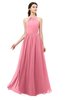ColsBM Irene Watermelon Bridesmaid Dresses Sleeveless Halter Criss-cross Straps Sexy A-line Sash