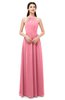 ColsBM Irene Watermelon Bridesmaid Dresses Sleeveless Halter Criss-cross Straps Sexy A-line Sash