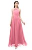 ColsBM Irene Watermelon Bridesmaid Dresses Sleeveless Halter Criss-cross Straps Sexy A-line Sash