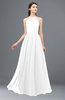 ColsBM Irene White Bridesmaid Dresses Sleeveless Halter Criss-cross Straps Sexy A-line Sash
