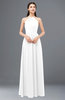 ColsBM Irene White Bridesmaid Dresses Sleeveless Halter Criss-cross Straps Sexy A-line Sash