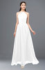 ColsBM Irene White Bridesmaid Dresses Sleeveless Halter Criss-cross Straps Sexy A-line Sash
