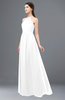 ColsBM Irene White Bridesmaid Dresses Sleeveless Halter Criss-cross Straps Sexy A-line Sash