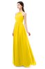 ColsBM Irene Yellow Bridesmaid Dresses Sleeveless Halter Criss-cross Straps Sexy A-line Sash