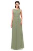 ColsBM Livia Moss Green Bridesmaid Dresses Sleeveless A-line Traditional Pick up Floor Length Sabrina