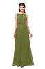 ColsBM Livia Olive Green Bridesmaid Dresses Sleeveless A-line Traditional Pick up Floor Length Sabrina