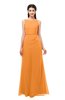 ColsBM Livia Orange Bridesmaid Dresses Sleeveless A-line Traditional Pick up Floor Length Sabrina
