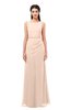ColsBM Livia Peach Puree Bridesmaid Dresses Sleeveless A-line Traditional Pick up Floor Length Sabrina