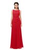 ColsBM Livia Red Bridesmaid Dresses Sleeveless A-line Traditional Pick up Floor Length Sabrina