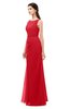 ColsBM Livia Red Bridesmaid Dresses Sleeveless A-line Traditional Pick up Floor Length Sabrina