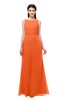 ColsBM Livia Tangerine Bridesmaid Dresses Sleeveless A-line Traditional Pick up Floor Length Sabrina