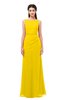 ColsBM Livia Yellow Bridesmaid Dresses Sleeveless A-line Traditional Pick up Floor Length Sabrina