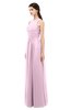 ColsBM Astrid Baby Pink Bridesmaid Dresses A-line Ruching Sheer Floor Length Zipper Mature