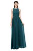 ColsBM Astrid Blue Green Bridesmaid Dresses A-line Ruching Sheer Floor Length Zipper Mature