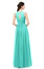 ColsBM Astrid Blue Turquoise Bridesmaid Dresses A-line Ruching Sheer Floor Length Zipper Mature