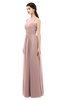 ColsBM Astrid Blush Pink Bridesmaid Dresses A-line Ruching Sheer Floor Length Zipper Mature
