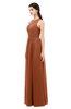 ColsBM Astrid Bombay Brown Bridesmaid Dresses A-line Ruching Sheer Floor Length Zipper Mature