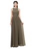 ColsBM Astrid Carafe Brown Bridesmaid Dresses A-line Ruching Sheer Floor Length Zipper Mature