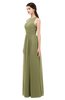 ColsBM Astrid Cedar Bridesmaid Dresses A-line Ruching Sheer Floor Length Zipper Mature