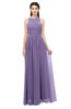 ColsBM Astrid Chalk Violet Bridesmaid Dresses A-line Ruching Sheer Floor Length Zipper Mature
