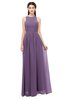 ColsBM Astrid Chinese Violet Bridesmaid Dresses A-line Ruching Sheer Floor Length Zipper Mature