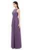 ColsBM Astrid Chinese Violet Bridesmaid Dresses A-line Ruching Sheer Floor Length Zipper Mature
