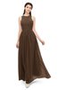 ColsBM Astrid Chocolate Brown Bridesmaid Dresses A-line Ruching Sheer Floor Length Zipper Mature