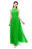 ColsBM Astrid Classic Green Bridesmaid Dresses A-line Ruching Sheer Floor Length Zipper Mature