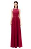 ColsBM Astrid Dark Red Bridesmaid Dresses A-line Ruching Sheer Floor Length Zipper Mature