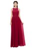 ColsBM Astrid Dark Red Bridesmaid Dresses A-line Ruching Sheer Floor Length Zipper Mature