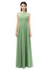 ColsBM Astrid Fair Green Bridesmaid Dresses A-line Ruching Sheer Floor Length Zipper Mature