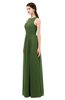 ColsBM Astrid Garden Green Bridesmaid Dresses A-line Ruching Sheer Floor Length Zipper Mature
